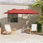 vidaXL Tuinparasol Terracotta 370 x 197 x 239 cm Poedergecoat staal