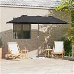 vidaXL Tuinparasol Zwart 370 x 197 x 239 cm Poedergecoat staal