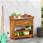 vidaXL Tuinkast met lade Bruin 78 x 36,5 x 78cm Massief Acaciahout