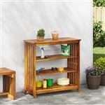 vidaXL Tuinkast met plank Bruin 75 x 35 x 70cm Massief Acaciahout