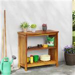 vidaXL Tuinkast met plank Bruin 75 x 35 x 70cm Massief Acaciahout