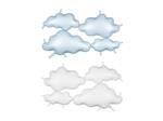 Foil Balloon Double-sided Backdrop Clouds, 99x52 cm, white-light blue
