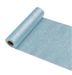 POLAR BLUE 10GSM GLITTER NON WOVEN TABLE RUNNER PREMIER QUALITY 30CM X 5M