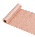 PINK GOLD 10GSM GLITTER NON WOVEN TABLE RUNNER PREMIER QUALITY 30CM X 5M