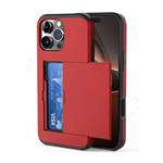 Kaarthouder Hoesje voor iPhone 12 - Wallet Card Slot Cover Case - Rood