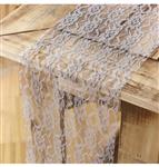3 LIGHT GREY LACE TABLE RUNNERS 19CM X 3.1M