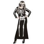 Halloween Kostuum Wit Zwart Dames Skelet