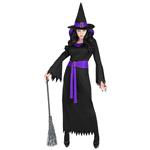 Halloween Jurk Zwart Paars Dames Heks