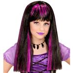 Halloween Pruik Zwart Paars Heks