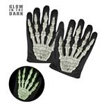 Halloween Handschoenen Zwart Wit Skelet