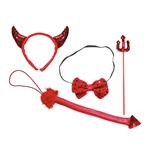 Halloween Accessoireset Duivel 4 delig
