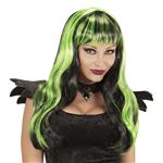 Halloween Pruik Zwart Groen
