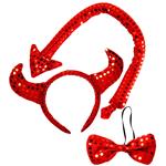 Rode Accessoireset Duivel Pailletten