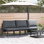 vidaXL Buitenmeubilair met kussen met kussen Antraciet Staal