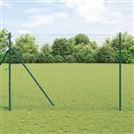 vidaXL Hekpalen 12 pcs Groen Poedergecoat staal