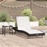 vidaXL Ligstoel 2 pcs Zwart en Wit poly rattan
