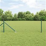 vidaXL Hekpalen 13 pcs Groen Ø32mm 120 cm Gegalvaniseerd staal