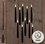 Set van 10 LED Kaarsen Anna's Collection – Zwart Floating Candle Magic – 15 cm – Met Timer Zwevende 