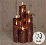 LED Kaarsen Anna's Collection – Brons Wax Druipkaarsen – Set van 7 – Met Timer Wax Candle  Ledcandle