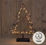 Frame Kerstboom met LED Lichtjes – 24x35,5 cm – 40 LED – Classic LED CLASSIC 2XAA 6/18U TIMER IP20