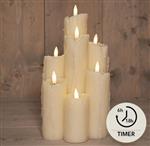 Actie LEDkaarsen Anna's Collection B.O.T. WAx dripped Druipkaarsenset Met Timer 15.5*25.5cm / 7 stuk