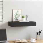 vidaXL Wandschap met lade zwevend 48x25x8 cm zwart