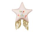 Foil balloon Star with fringes Happy Birthday, 72x72 cm, mix