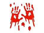 Gel window stickers Bloody Hands, red