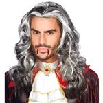 Halloween Pruik Grijs Heren Vampier Lang