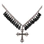 Halloween Ketting Zwart Kruis Gothic