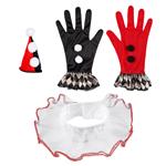 Halloween Accessoireset Zwart Rood Harlekijn
