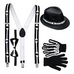 Halloween Accessoireset Skelet 4 delig