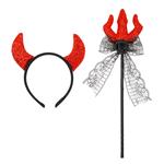 Duivel Accessoireset Haarband En Vork 2 delig