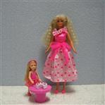 Barbie Mattel in birthday jurk met shelly [POP41]