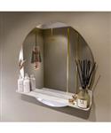 MONDIAZ SPOT spiegel rond 80cm met Spiegelplanchet kleur Opalo.