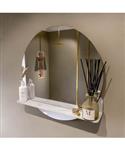 MONDIAZ SPOT spiegel rond 70cm met Spiegelplanchet kleur Opalo.