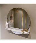 MONDIAZ SPOT spiegel rond 60cm met Spiegelplanchet kleur Opalo.