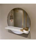 MONDIAZ SPOT spiegel rond 50cm met Spiegelplanchet kleur Opalo.