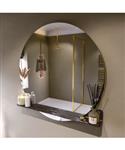 MONDIAZ SPOT spiegel rond 110cm met Spiegelplanchet kleur Lava.