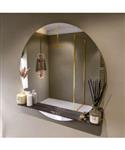 MONDIAZ SPOT spiegel rond 100cm met Spiegelplanchet kleur Lava.