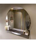 MONDIAZ SPOT spiegel rond 90cm met Spiegelplanchet kleur Lava.