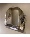 MONDIAZ SPOT spiegel rond 70cm met Spiegelplanchet kleur Lava.