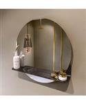 MONDIAZ SPOT spiegel rond 60cm met Spiegelplanchet kleur Lava.