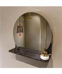 MONDIAZ SPOT spiegel rond 40cm met Spiegelplanchet kleur Lava.