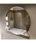MONDIAZ SPOT spiegel rond 110cm met Spiegelplanchet kleur Glace.