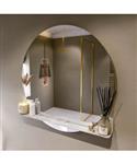 MONDIAZ SPOT spiegel rond 100cm met Spiegelplanchet kleur Glace.