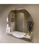 MONDIAZ SPOT spiegel rond 80cm met Spiegelplanchet kleur Glace.