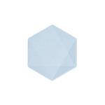 6 borden zeshoekig 15,8 x 13,7cm blauw