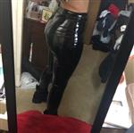 Leren glanzende broek maat M