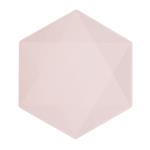 6 zeshoekige borden 26,1 x 22,6 cm, roze